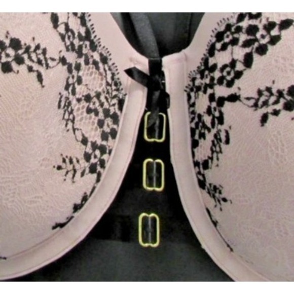 Cacique Seriously Sexy Lightly Lined Balconette Bra 42F Lipstick Black Lace - Picture 2 of 9